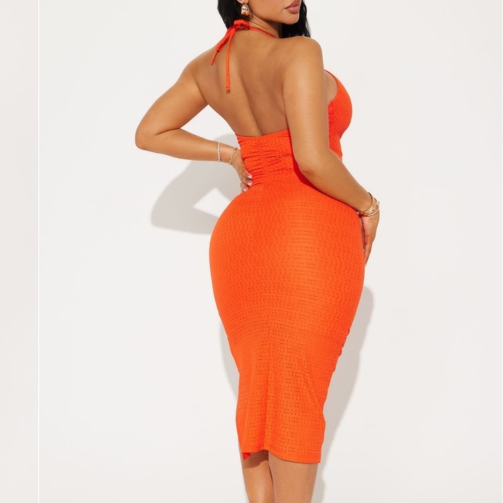 Halter Orange Dress - Picture 3 of 4